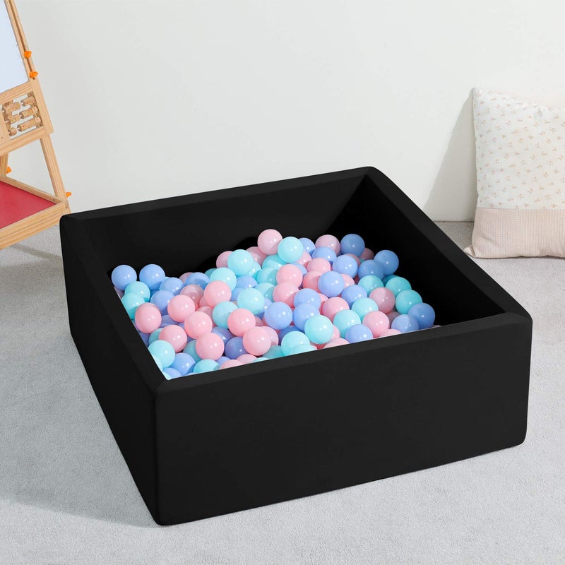 TRENDBOX Ball Pit Kids Ball Pit Memory Foam Ball Pit Square Ball Pits for Toddlers Babies Ball Pit Balls NOT Included - Black - Image 5